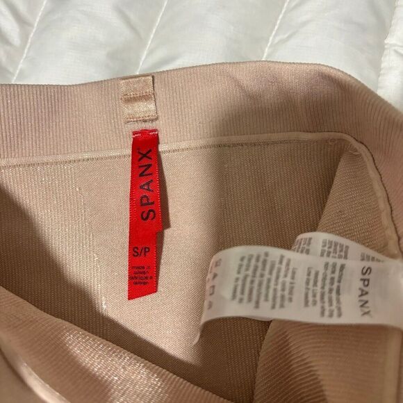 Spanx Sand Mid Thigh High Waisted Shapewear Small Sand Beige Ultra Firm Control - Picture 4 of 6